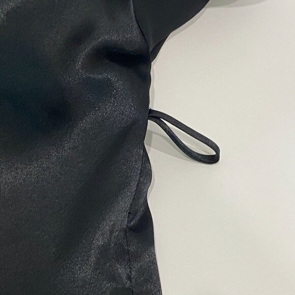 Vintage Victorias Secret Gold Label Long Robe Size M / L Black Long Sleeve - Picture 5 of 6